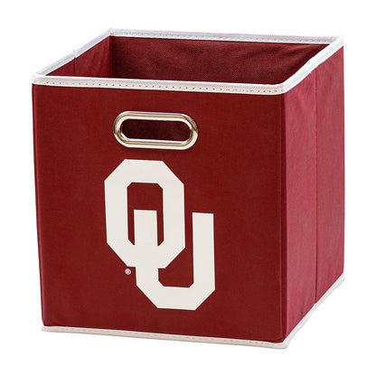 Franklin Sports NCAA College Team - Cubos de Almacenamiento de Tela Hechos para Adaptarse a organizadores de contenedores de Almacenamiento (11 x 10.5 x 10.5) - Oklahoma Sooners