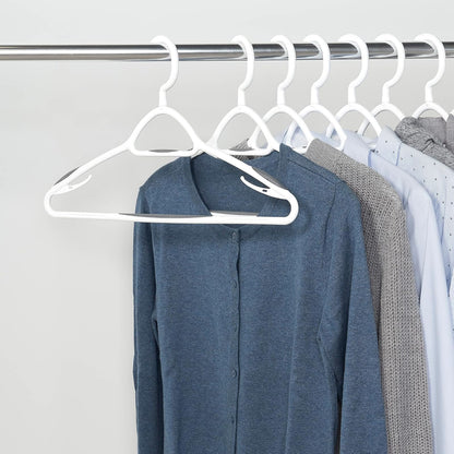 neatfreak - Juego de 5 Perchas Antideslizantes de Lujo - Perchas Que ahorran Espacio para Ropa, Pantalones, Chaquetas y Camisa, Paquete de 5, Blanco/Gris