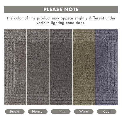 Madison Park Splendor Alfombra de baño reversible 100% algodón, 3000 g/m², lujosa alfombra de baño de felpa de pelo medio, absorbente, de secado rápido, decoración de cuarto de ducha, 24 x 44 pulgadas
