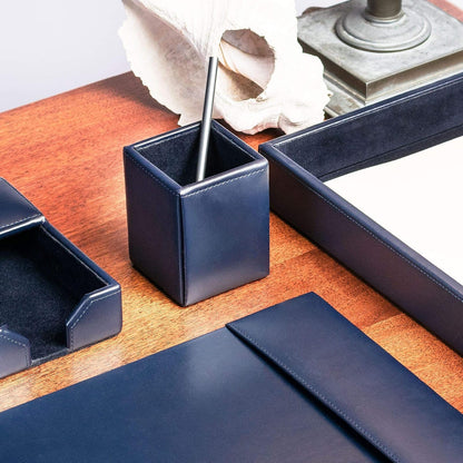 Dacasso A5010 - Vaso para lápices, 3 x 3 x 4, Azul Marino