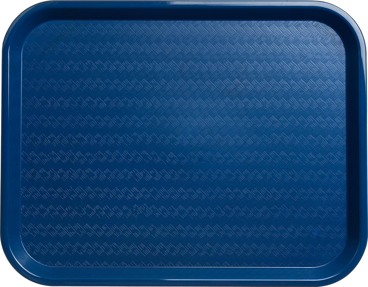 Carlisle Bandeja de Plástico para Cafetería, Antideslizante - Azul - 14" x 18" - Cafe® (paquete de 12)