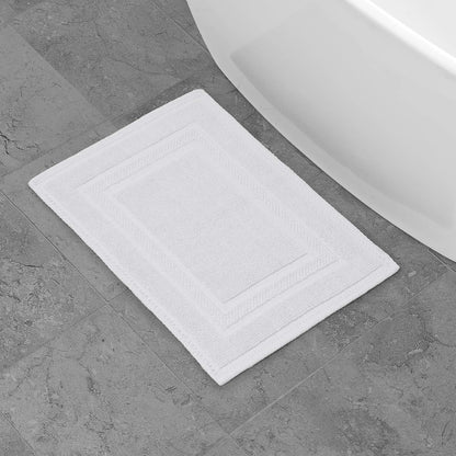 Jean Pierre New York Alfombra de baño, algodón, Lavado a la Piedra, diseño Circuito, Contemporáneo, Blanco, 17x24 in., 1, 1