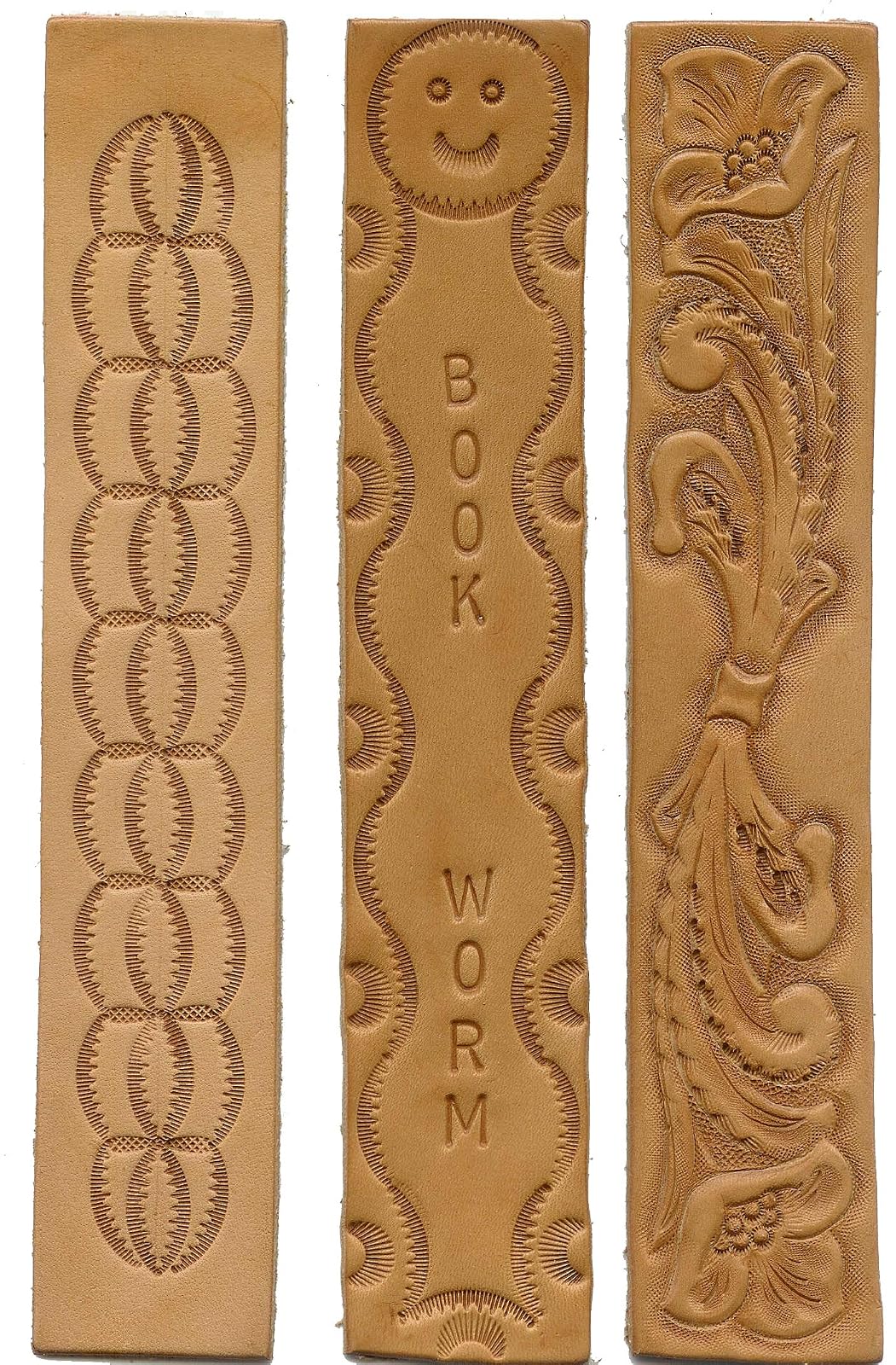 Realeather C0138-08 - Marcadores para artesanía en Piel, 7 x 1.25 Pulgadas, Color Natural, Paquete de 8