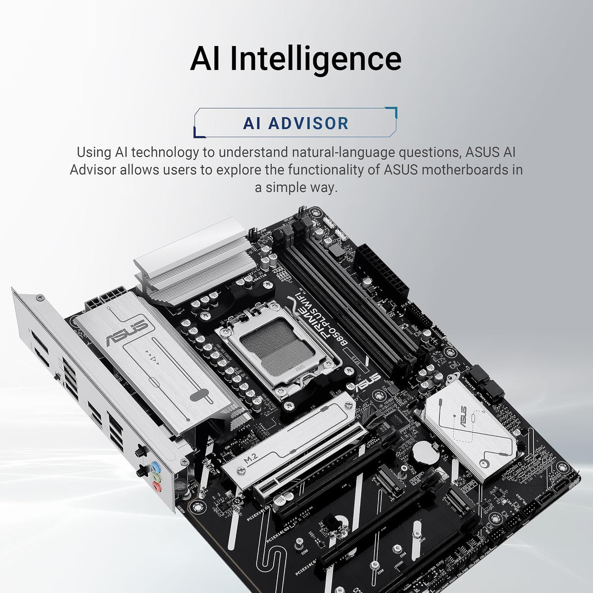 ASUS Prime B850-PLUS WiFi Tarjeta Madre AMD para tu PC de Trabajo y Juego | ATX, AMD AM5, DDR5 hasta 8000+ (OC), PCIe 5.0 x16, 3 ranuras M.2 (1 PCIe 5.0), VRM 8+2+1, WiFi 6E, LAN 2.5Gb, USB-C 10Gbps