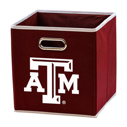 Franklin Sports NCAA College Team - Cubos de Almacenamiento de Tela Hechos para Adaptarse a organizadores de contenedores de Almacenamiento (11 x 10.5 x 10.5) - Texas A&M Aggies