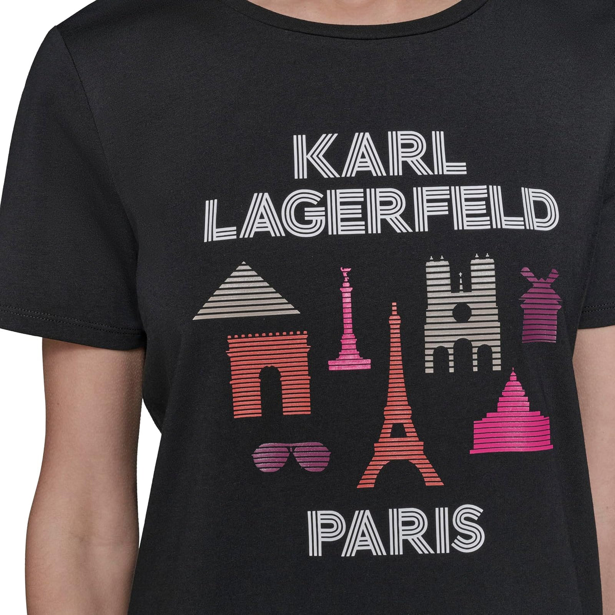 Karl Lagerfeld - Playera Informal Suave con Logotipo Diario para Mujer