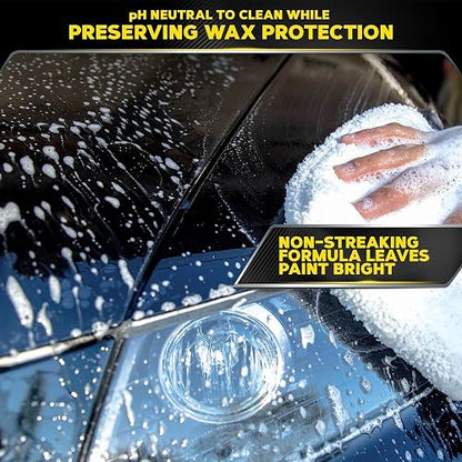 Meguiar's Champú Deep Crystal G10464, Rosa | Jabón espumoso para lavado de automóvil elimina suavemente la suciedad y la suciedad, proporciona manchas resbaladizas para una