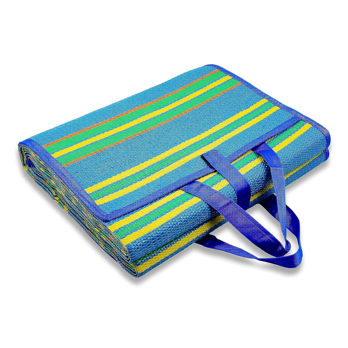 Camco - Tapete con Correa, diseño de Rayas, Azul y Verde, 72" x 108"