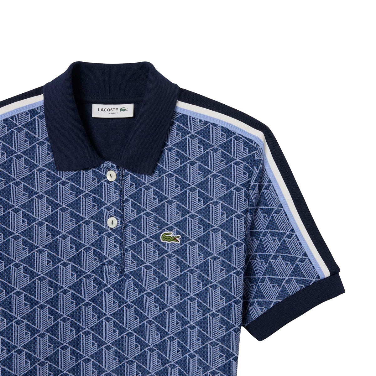 Lacoste Slim Fit Monogram Jacquard Polo Dress Vestido Polo Mujer