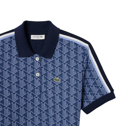 Lacoste Slim Fit Monogram Jacquard Polo Dress Vestido Polo Mujer