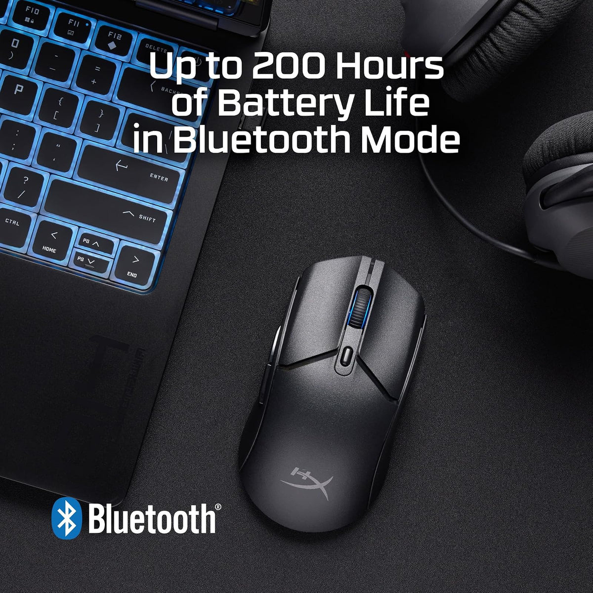 HyperX Mouse Pulsefire Haste 2 Core Inalámbrico - para Juegos/Gaming, Batería de Larga duración, Ligero, Sensor de núcleo Personalizado, Conectividad inalámbrica Dual, Negro (8R2E6AA)
