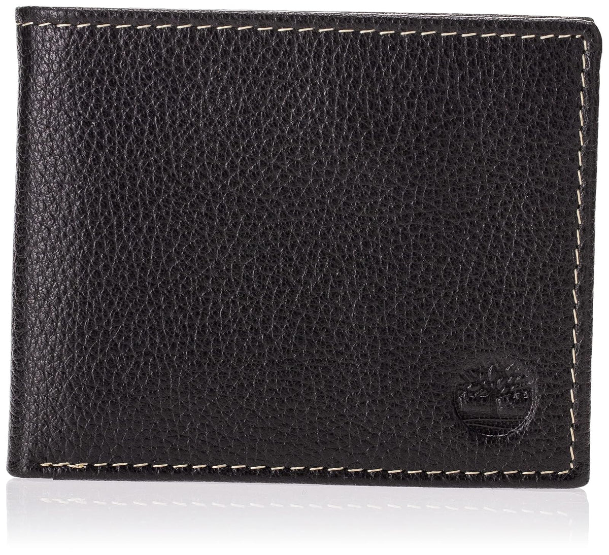 Timberland - Billetera de Cuero Genuino para Hombre - Elegantemente Sofisticado - Negro - Delgado - 7 Compartimentos - 4 Ranuras para Tarjetas - Ventana de Identificación - Sin Cierre - Talla Única - Black (Sportz)
