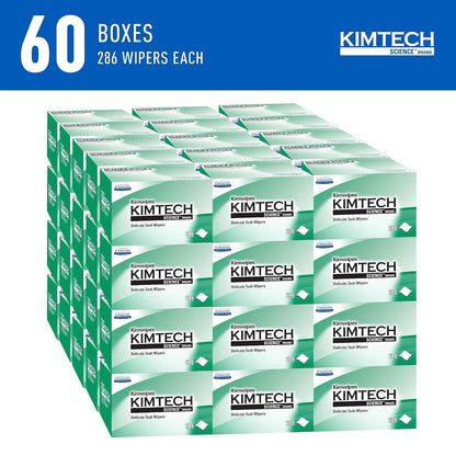 Kimwipes Delicate Task Kimtech Science Wipers (34155), White, 1-PLY, 60 Pop-Up Boxes/Case, 280 Sheets/Box, 16,800 Sheets/Case