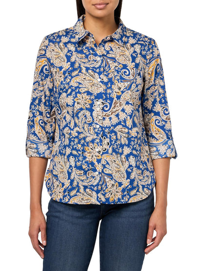 Nautica - Camisa de Manga Larga con Botones para Mujer