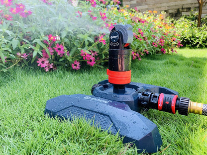 Eden 94124 Sistema de rociador turbo de transmisión de engranajes multipatrón, con juego de conexión rápida, cobertura de 360 grados
