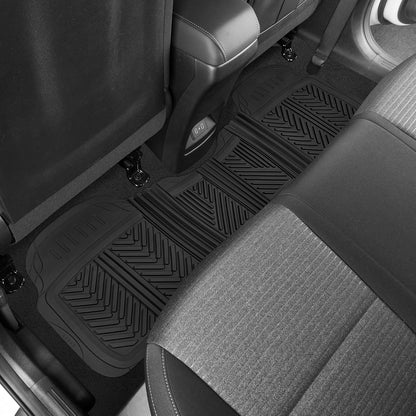 Motor Trend flextough Baseline - Heavy Duty Alfombrillas de Goma, 100% sin Olor y última intervensión de BPA, para Todo Tipo de Clima, Color Negro, Negro