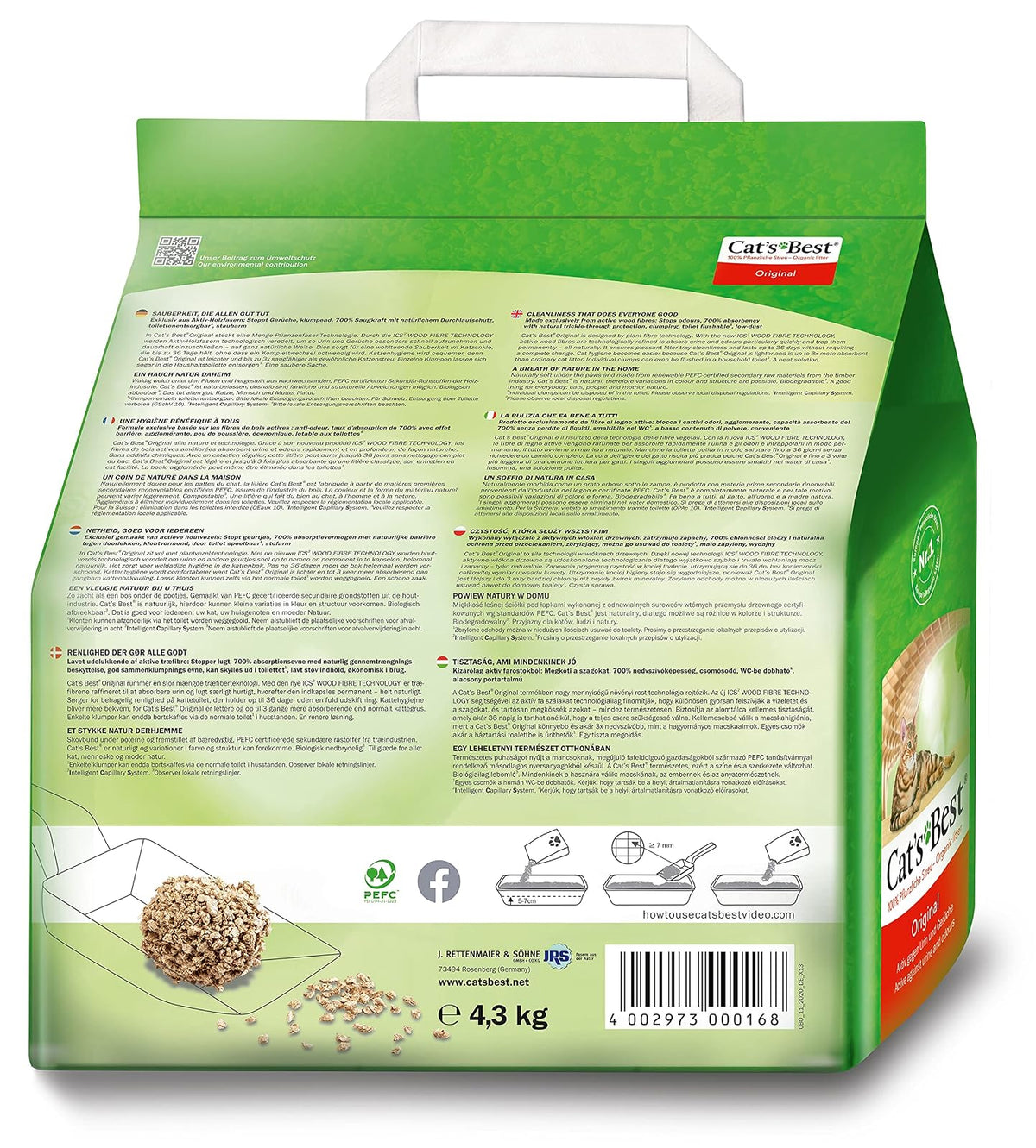 Cat´s Best Bolsa para Cajas de Arena, Oko Plus, color Natural, 10L (4.3kg)