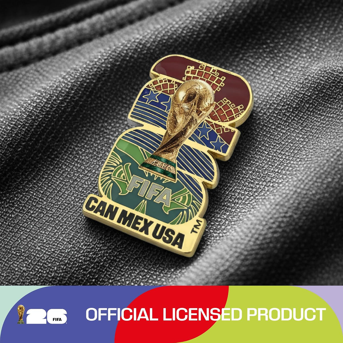Wagon International Pin de Emblema de países anfitriones 2D con Licencia Oficial de la Copa Mundial DE LA FIFA 2026ᵀᴹ