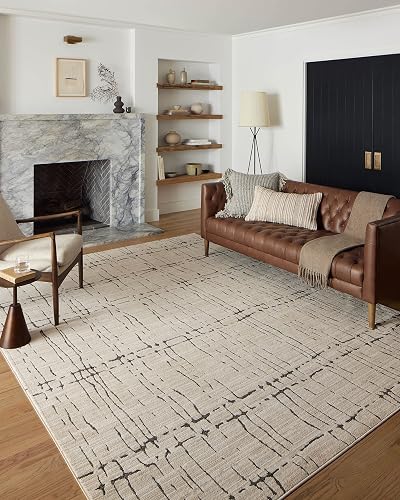 Loloi II Darby Collection DAR-06 Sand/Dk. Grey 2'-7" x 8'-0" Runner Rug