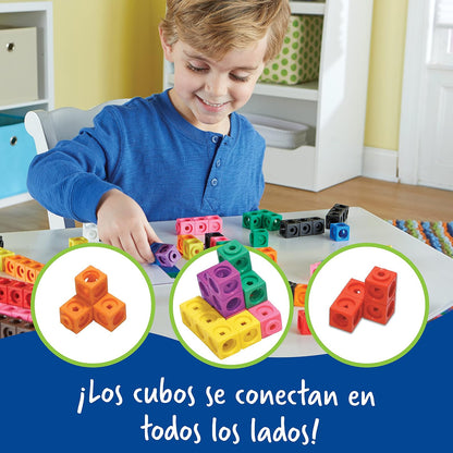 Learning Resources MathLink Cubes, Set de 100 | Cubos Interconectables para Niños, Cubos para Contar, Material Didáctico de Matemáticas, Material para Maestros