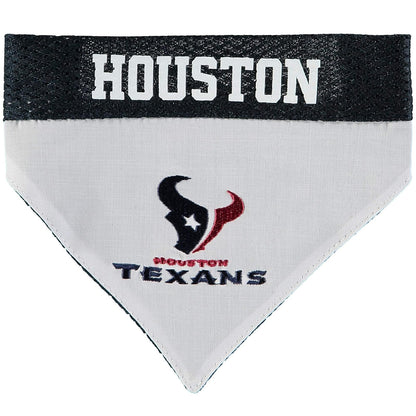 Bandana reversible para perros de la NFL, HOUSTON TEXANS para mascotas. Bandana deportiva de 2 caras con un logotipo del equipo bordado de alta calidad, pequeña/mediana. - 2 tamaños y 32 equipos de la NFL disponibles