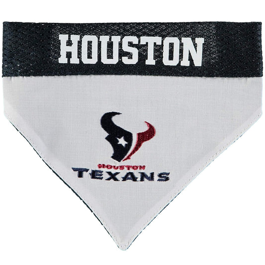 Bandana reversible para perros de la NFL, HOUSTON TEXANS para mascotas. Bandana deportiva de 2 caras con un logotipo del equipo bordado de alta calidad, pequeña/mediana. - 2 tamaños y 32 equipos de la NFL disponibles