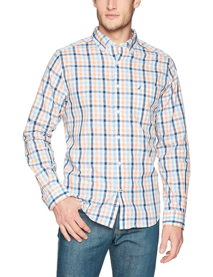 Nautica Camisa de Manga Larga Resistente a las Arrugas para Hombre - guava punch - M