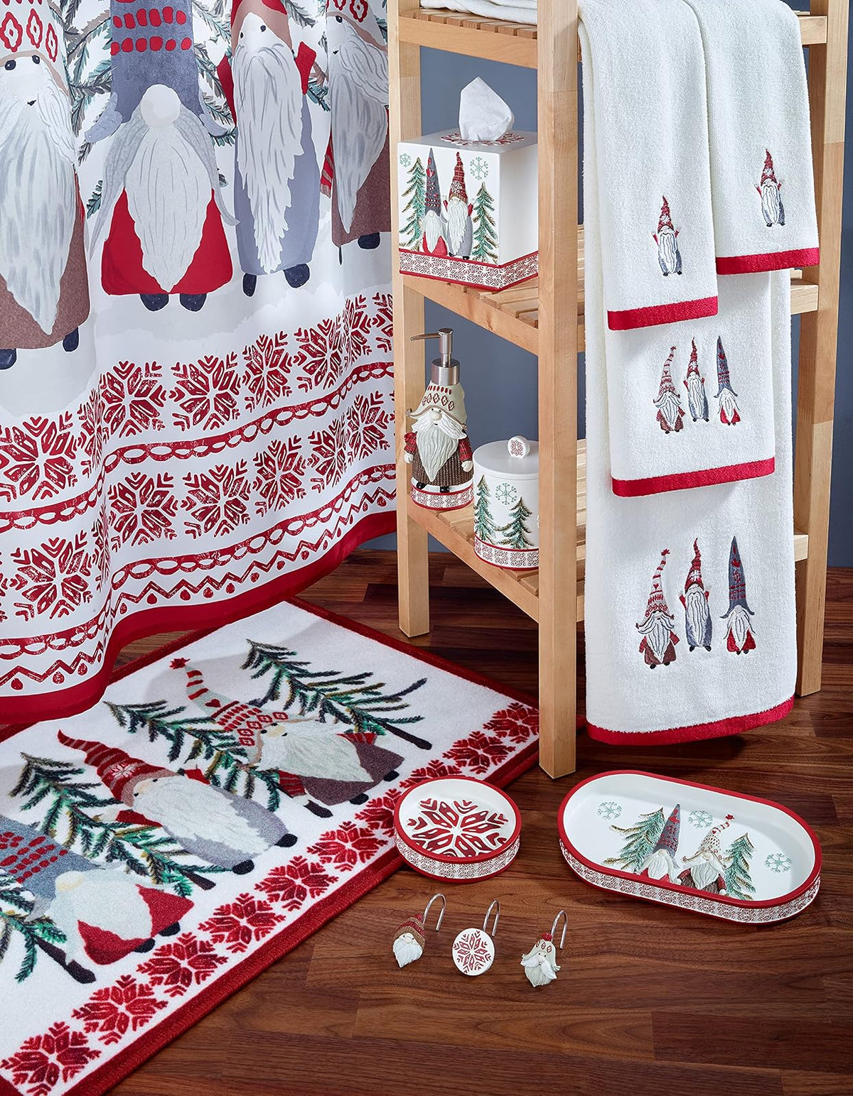 Avanti Linens - Funda para Caja de pañuelos, Elementos Esenciales de baño de Resina, Decoraciones de Navidad Ideales (colección de gnomos de Navidad)