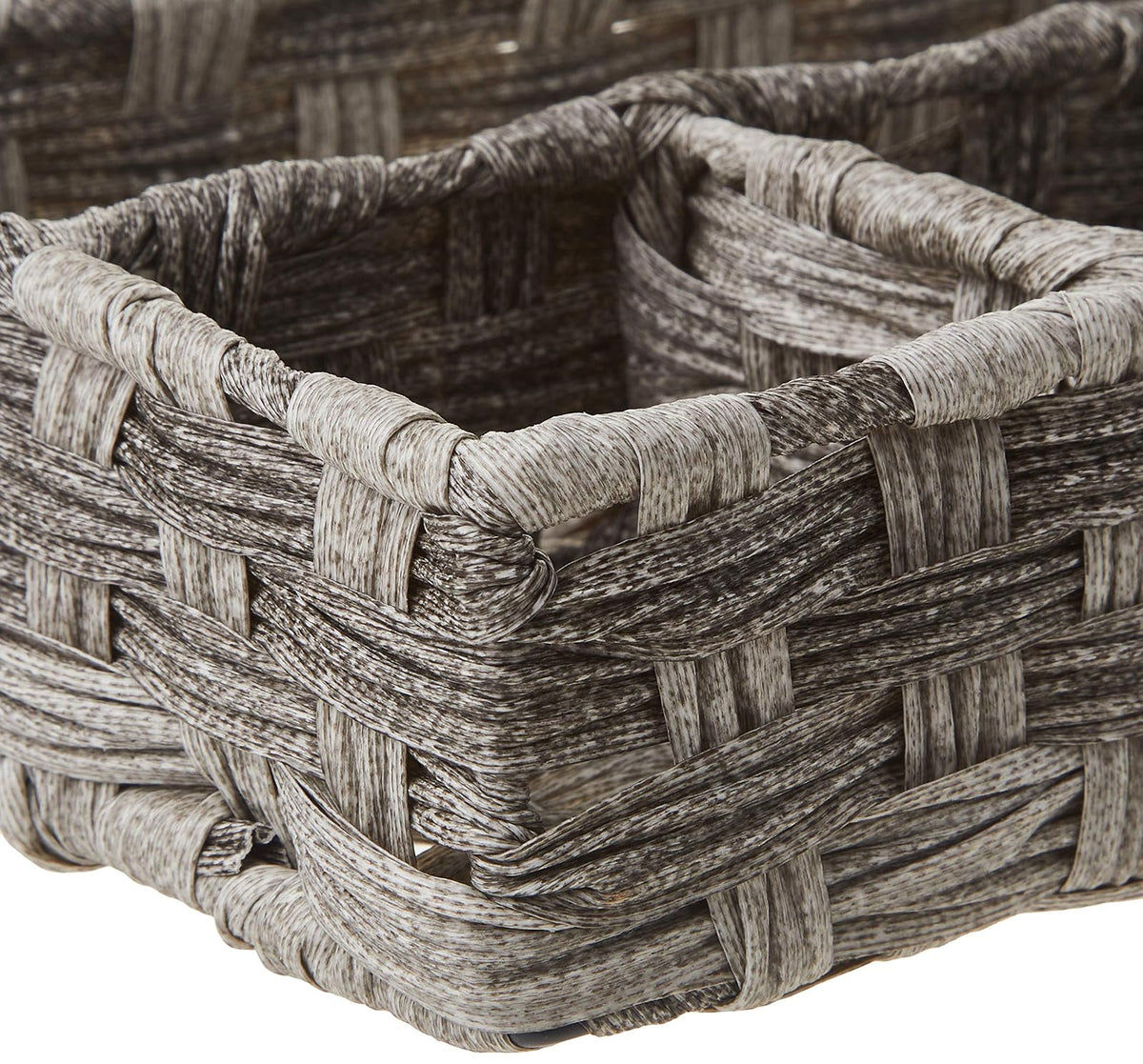 Whitmor Split Rattique 4 Section Tray Gray Wash