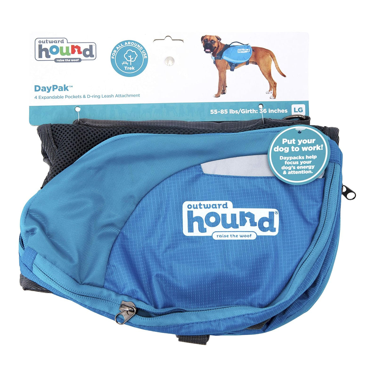 Mochila para perros Daypak de Outward Hound, Azul, Large