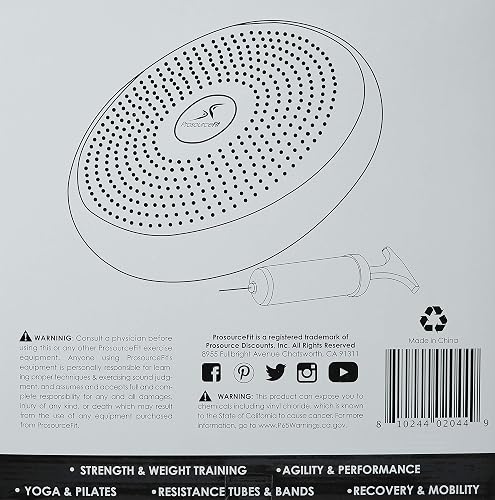 ProsourceFit Diameter Core Balance Cushion Exercise Disc Trainer Board with Pump