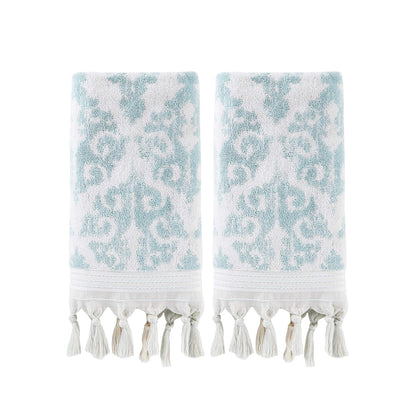 SKL Home Mirage - Flecos, Toallas de Mano, Aqua, Juego de 2, Agua (Aqua), Hand Towel Set, 1