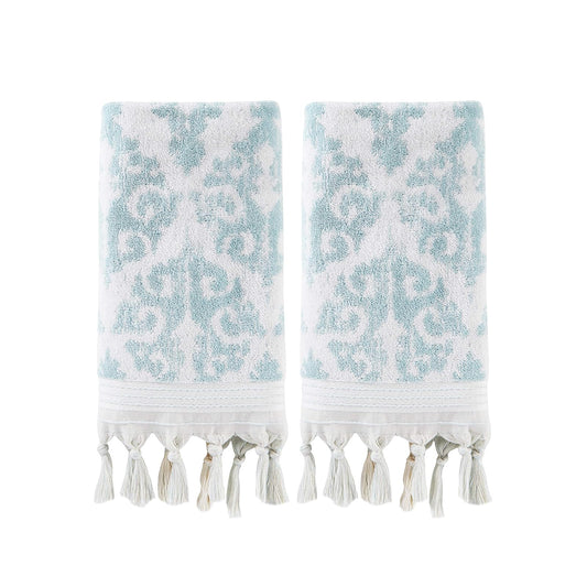 SKL Home Mirage - Flecos, Toallas de Mano, Aqua, Juego de 2, Agua (Aqua), Hand Towel Set, 1