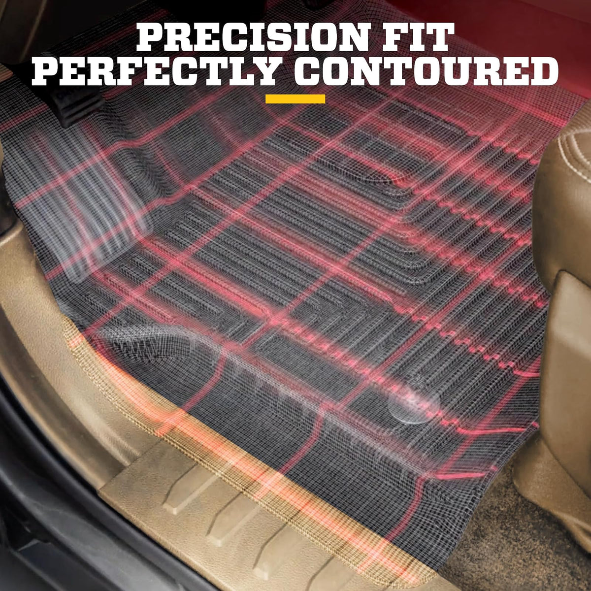 Husky Liners X-Act Contour - Alfombrillas para Piso | Se Adapta a Chevrolet Colorado y GMC Canyon Crew/Extended Cab 2015-2022 | Fila Delantera, 2 Piezas Negras - 53121