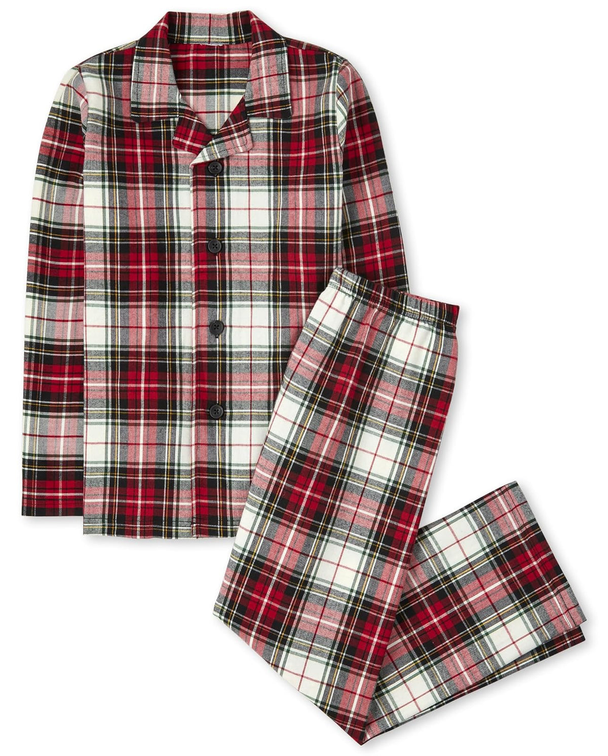 The Children's Place Pijama de Franela a Cuadros de 2 Piezas con Botones Juego de Pijama para Unisex niño