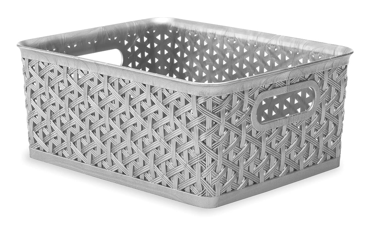 Whitmor 6597-5656-SLVR Bolso de resina, pequeño, plateado - Plata