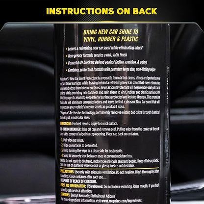 Meguiar's Toallitas Protectoras de Olores 30 Unidades | Para automóvil, fáciles de usar, protegen y refrescan interior, ideales para detalles y mantenimiento