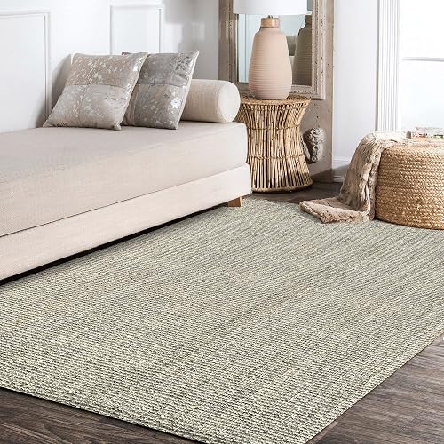 Jonathan Y NRF102C-3 - Alfombra de Yute Gruesa Tejida a Mano para Interiores, Estilo Bohemio, de fácil Limpieza, recámara, Cocina, Sala de Estar, no se desprende, 3 pies x 5 pies, Color Gris