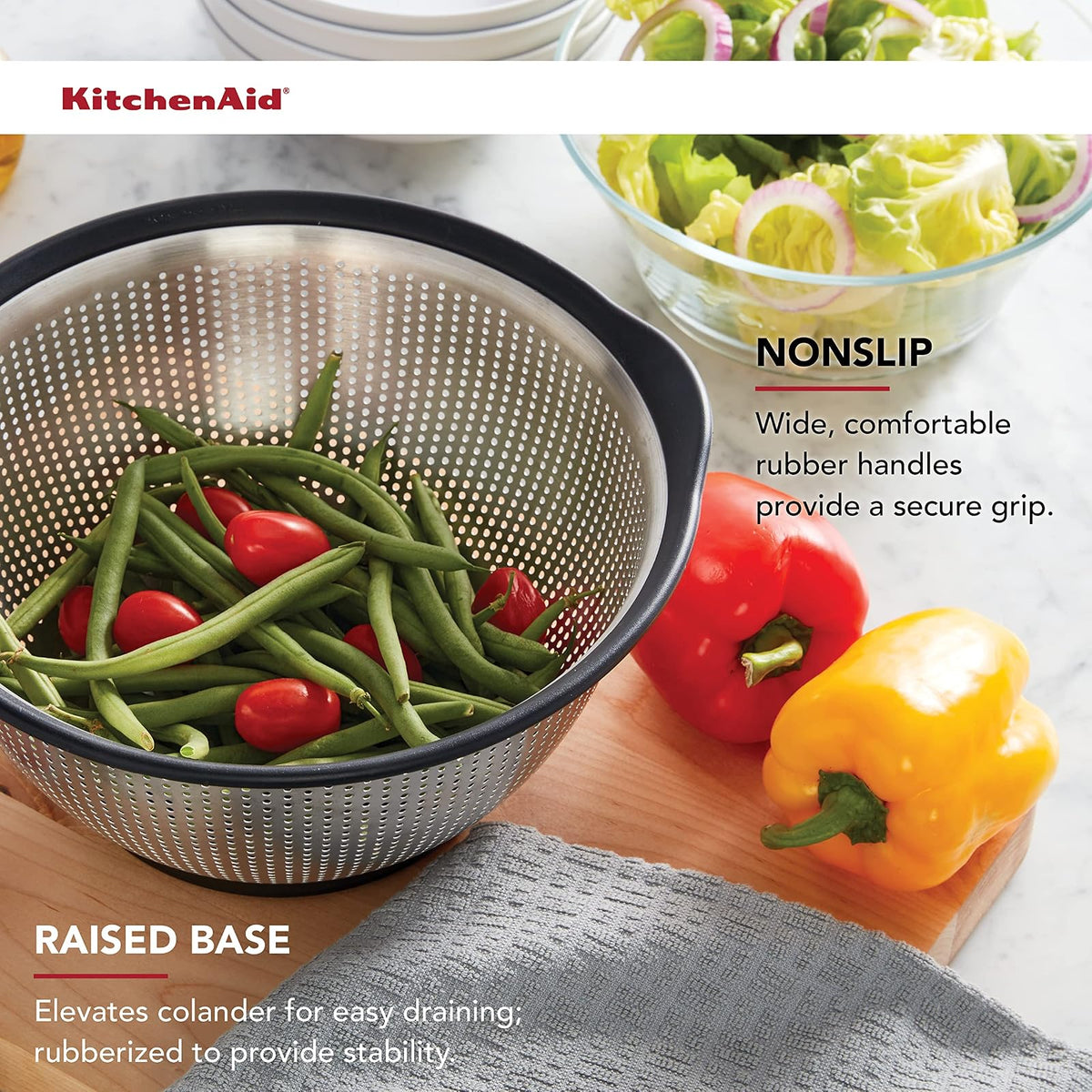KitchenAid KO166OSOBA - Colador, 5 cuarzos, color negro