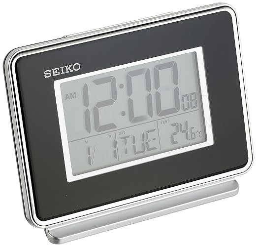 SEIKO Hudson Everything - Reloj despertador digital para recámara, color negro