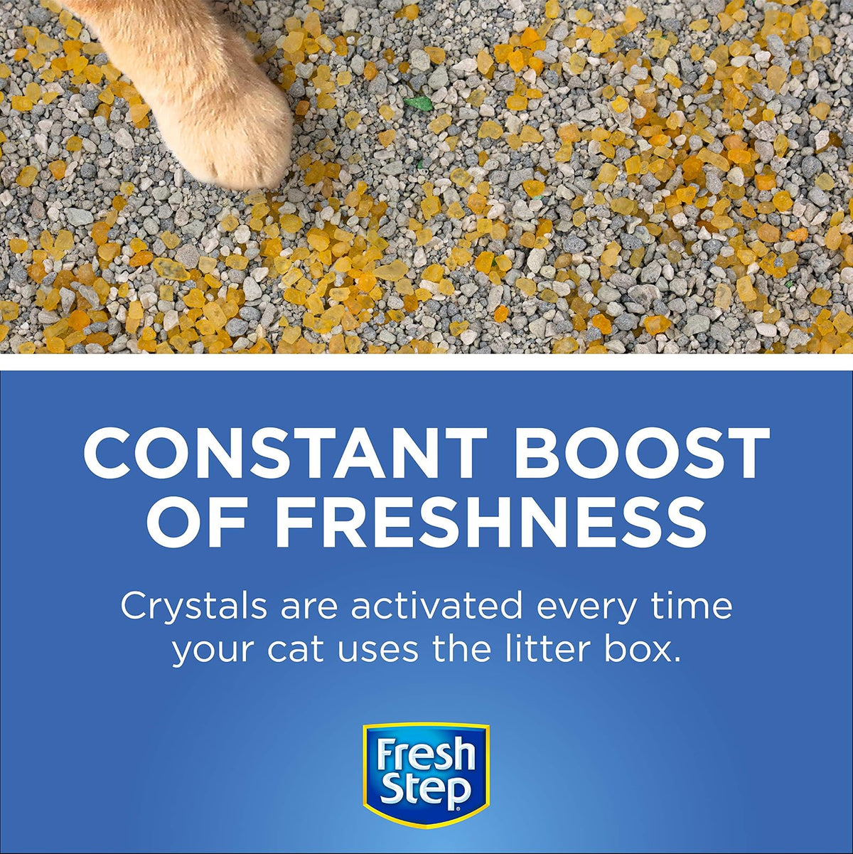 Fresh Step Cat Litter Crystals | Deodorizador de Caja de Arena | Combate Olores de Gatos y Neutraliza Olores | Brisa de Verano, 70 oz, 4.6X Contenedor Más Grande