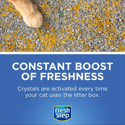 Fresh Step Cat Litter Crystals | Deodorizador de Caja de Arena | Combate Olores de Gatos y Neutraliza Olores | Brisa de Verano, 70 oz, 4.6X Contenedor Más Grande