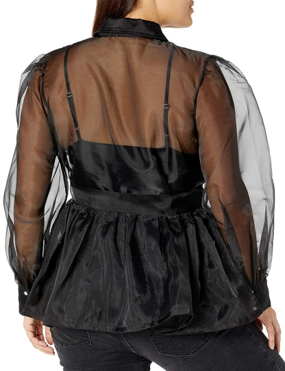 The Drop Camisa de Organza con Camisola Elástica para Mujer, por @shopdandy