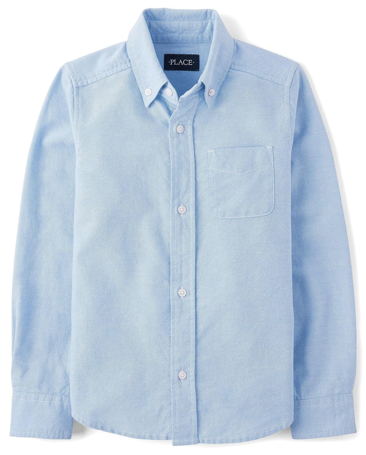 The Children's Place Camisa Oxford Manga Larga para Niño - 5 Años - Azul LT
