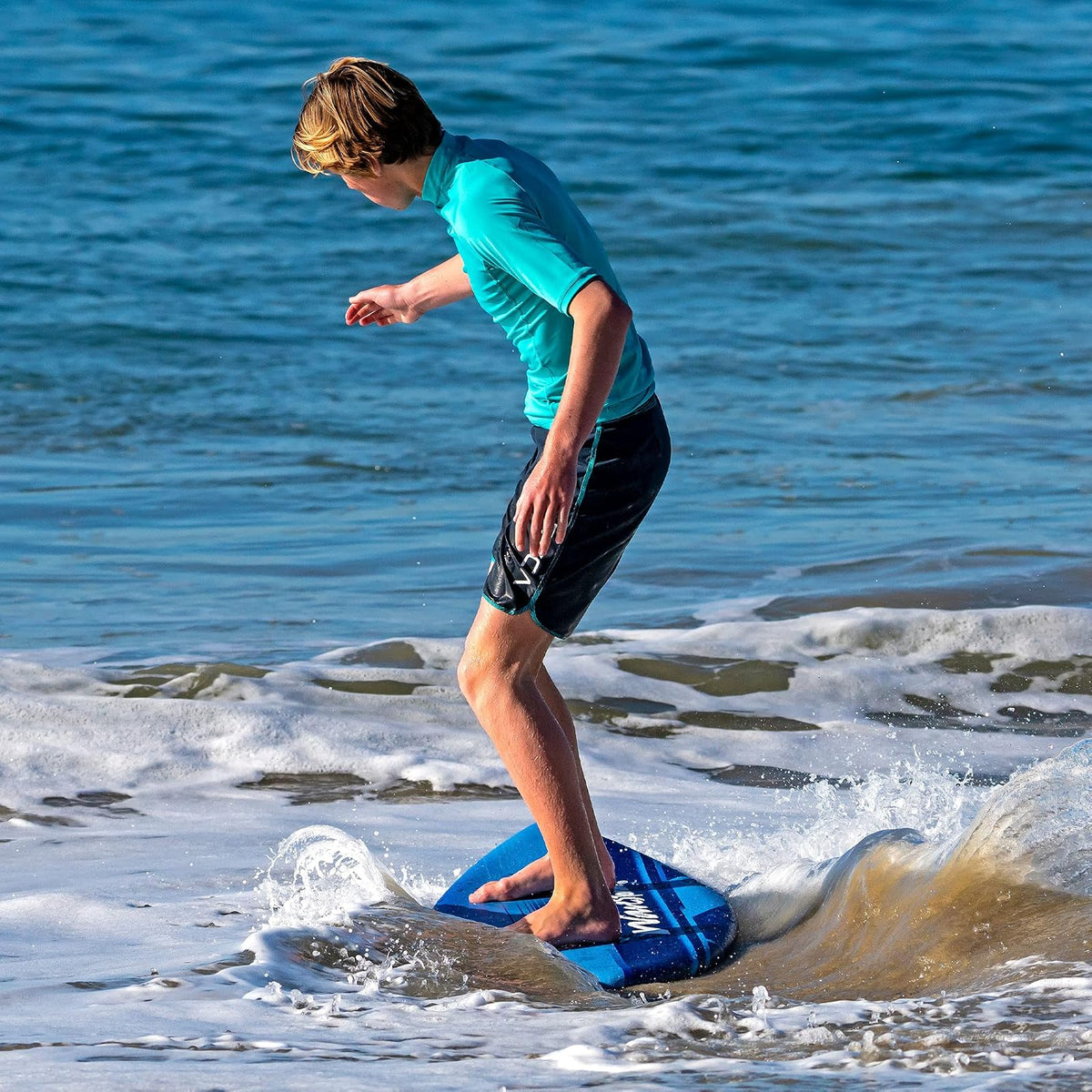 Wavestorm Skimboard de Espuma de 48 Pulgadas | Skimboard para Principiantes y Todos los Niveles de Skimming, Surf y Bodyboard, Skimboard Azul
