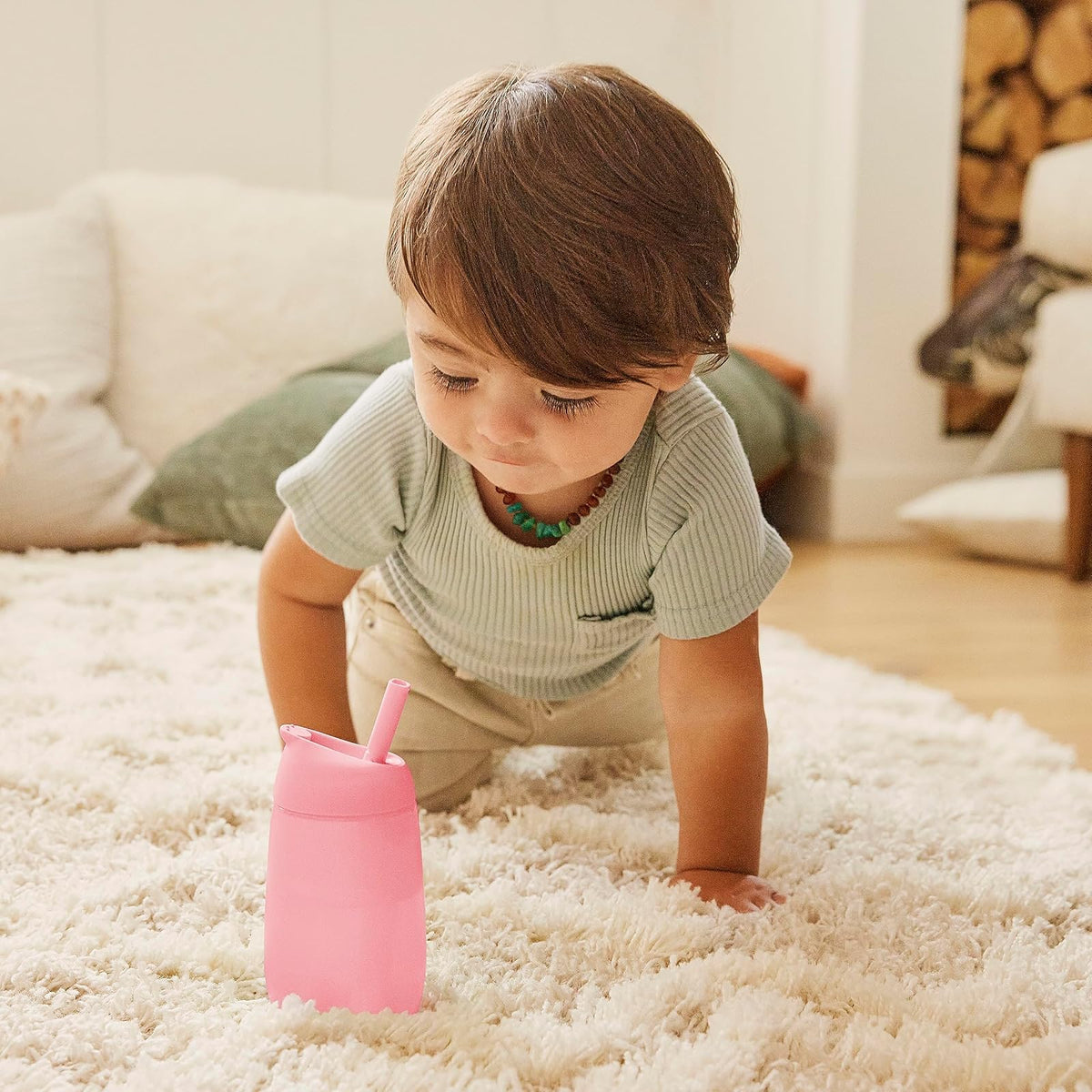 Munchkin Simple Clean - Taza de popote, 10 onzas, paquete de 2, rosa/azul, 2 unidades (paquete de 1)