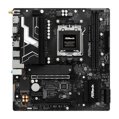 ASRock B860M X WiFi 6E DDR5 hasta 9066+ (OC) MHz 128GB M.2 B860 LGA1851 Micro ATX Placa Base Intel Core Ultra (Serie 2) BIOS Flashback SATA3 6.0 GB/s PCIe 4.0 x16 Realtek 2.5G LAN 7 x USB 3.2