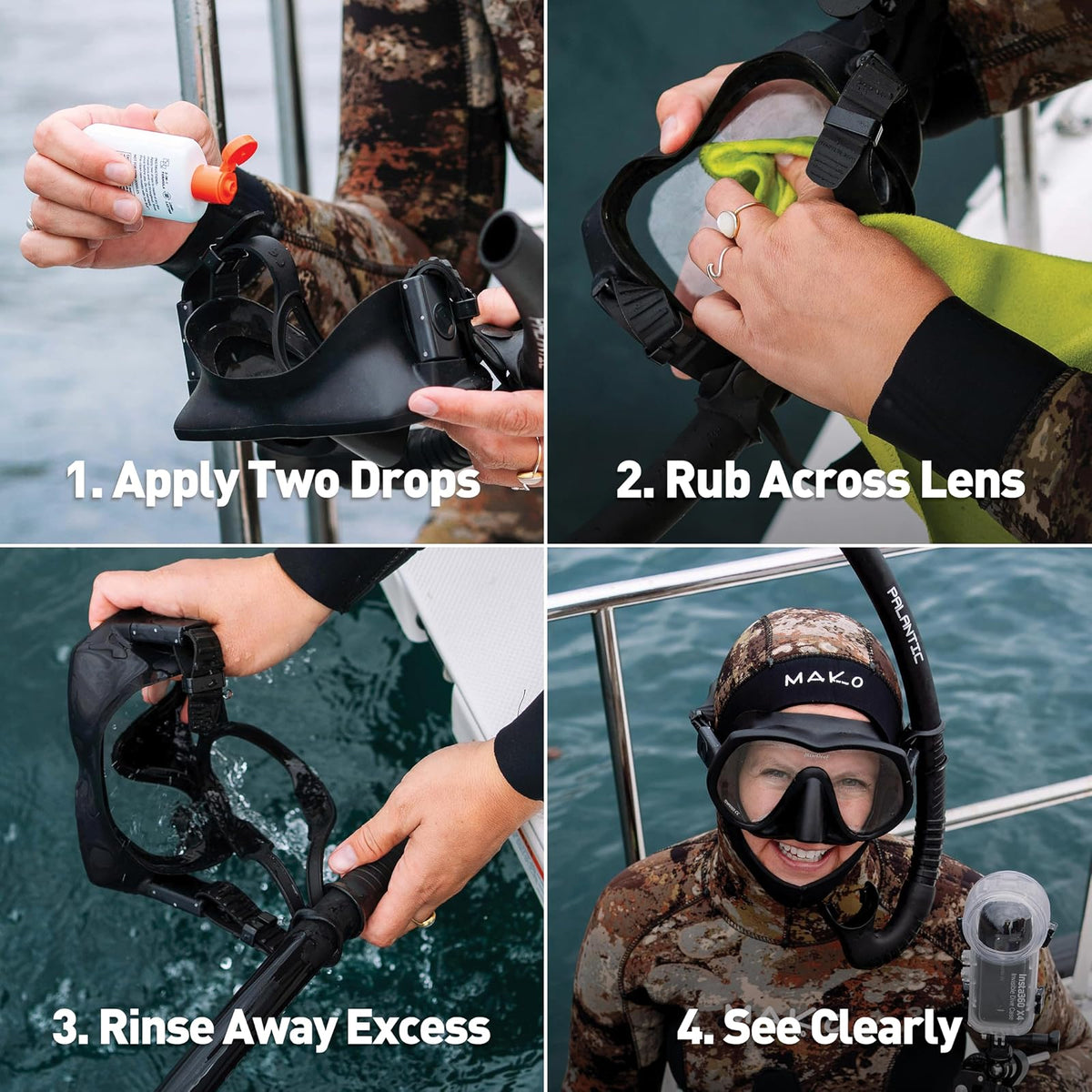 GEAR AID Sea Drops Anti-Niebla y Limpiador para máscaras de Buceo y esnórquel, 1.2 onzas líquidas