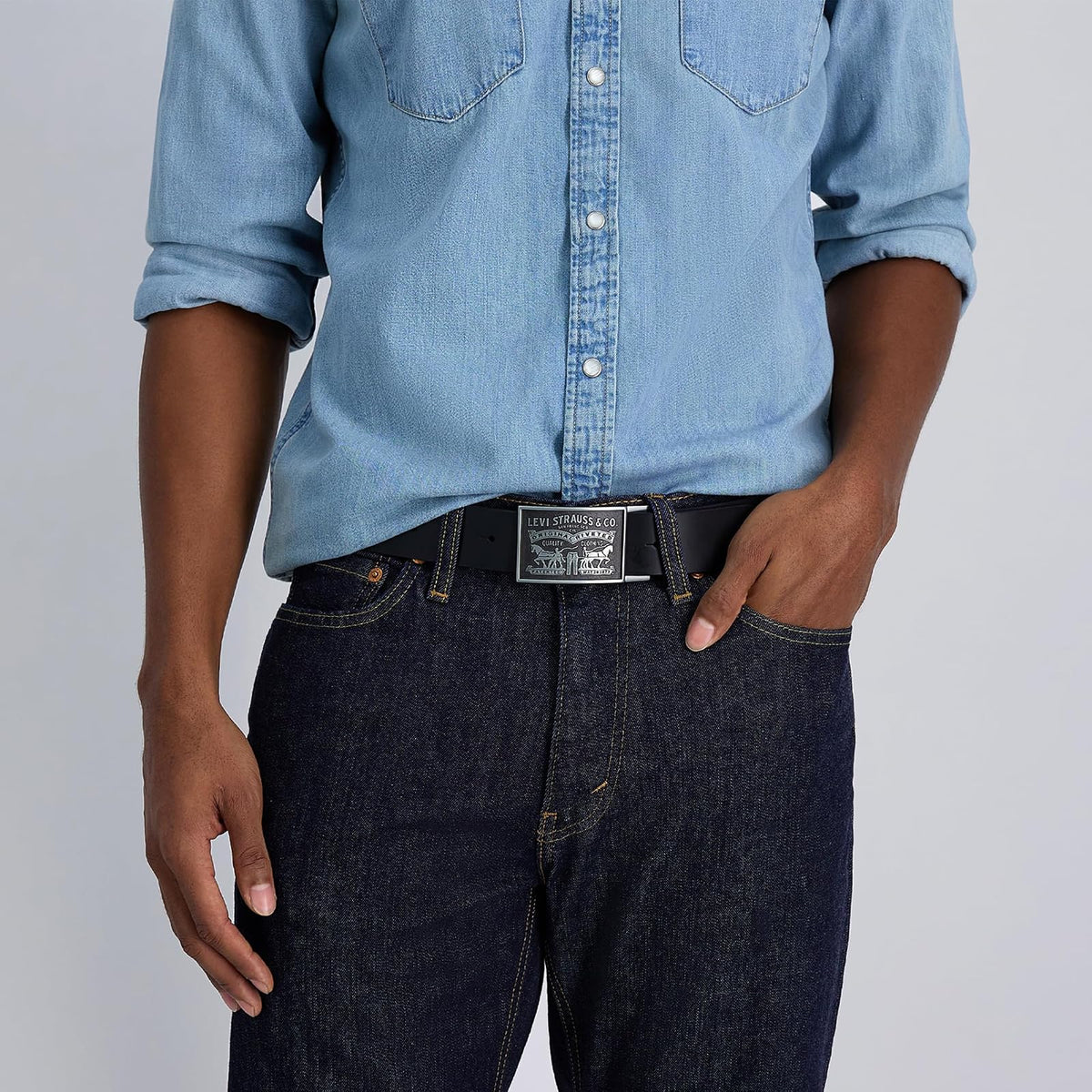 Levi's Everyday Jean Belt With Removable Plaque Buckle Cinturón Hombre