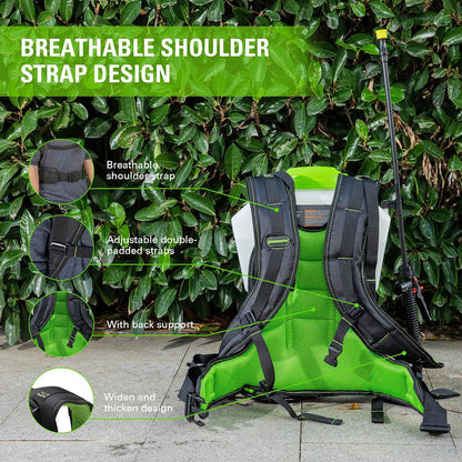 Greenworks Rociador inalámbrico de Mochila de 40 V (4 galones/5 puntas/25 pies) para desmalezar, rociar y Limpiar, Solo Herramienta